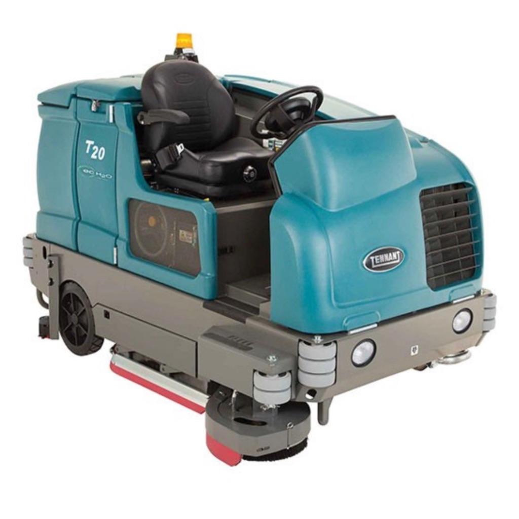 Commercial floor scrubber used for cleaning retail stores and shopping centre walkways